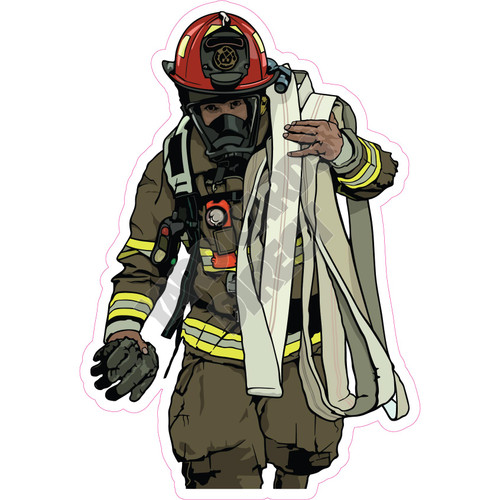Firefighter Dark Skin - Style A - Yard Card