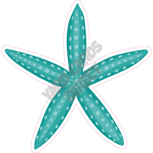 Starfish - Teal - Style A - Yard Card