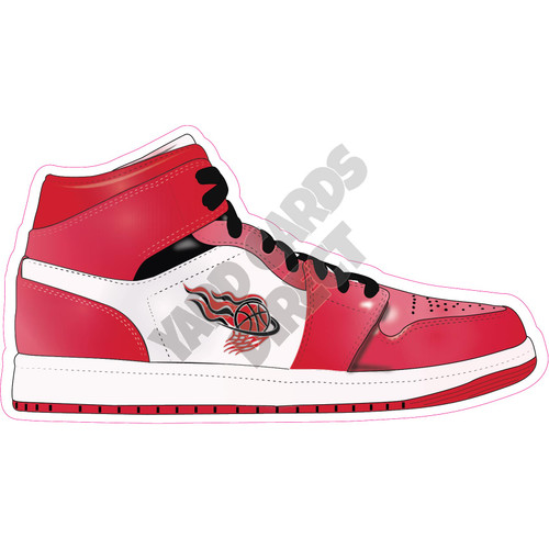 Basketball Sneaker - Red - Style A - Yard Card