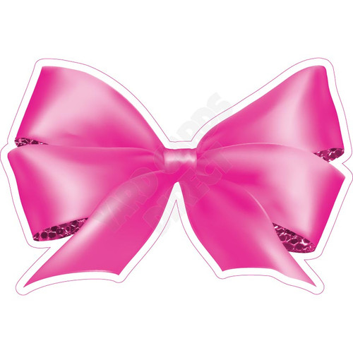 Bow - Style A - Chunky Glitter Hot Pink - Yard Card