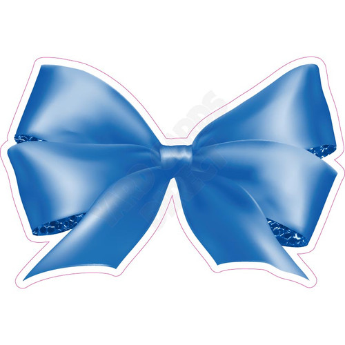 Bow - Style A - Chunky Glitter Medium Blue - Yard Card