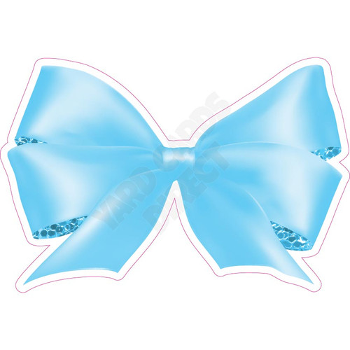 Bow - Style A - Chunky Glitter Light Blue - Yard Card