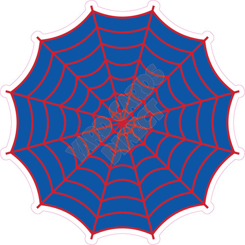 Spider Web - Medium Blue & Red - Style A - Yard Card