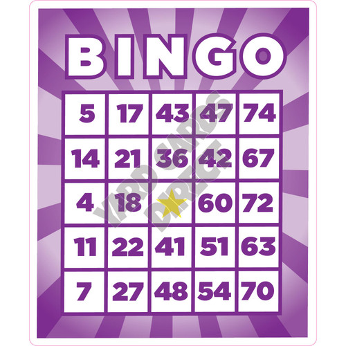 Bingo Sheet - Purple - Style A - Yard Card