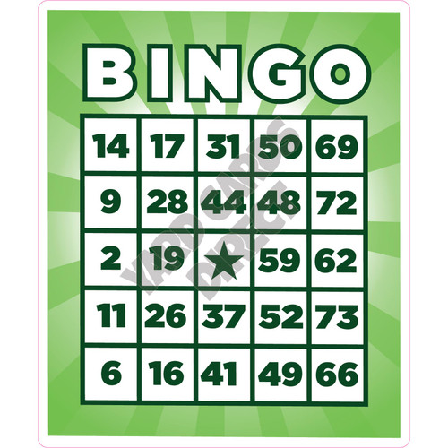 Bingo Sheet - Light Green - Style A - Yard Card