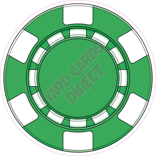 Poker Chips - Medium Green - Style B - Yard Card