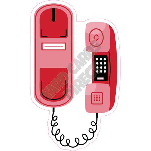 Old Phone - Red - Style B - Yard Card