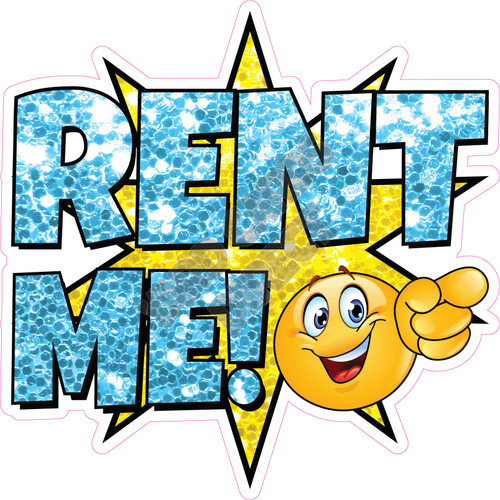 Statement - Rent Me! - Chunky Glitter Light Blue - Style A - Yard Card