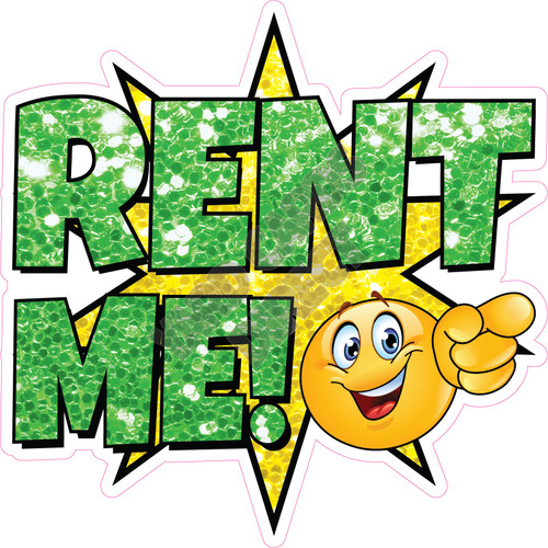 Statement - Rent Me! - Chunky Glitter Light Green - Style A - Yard Card