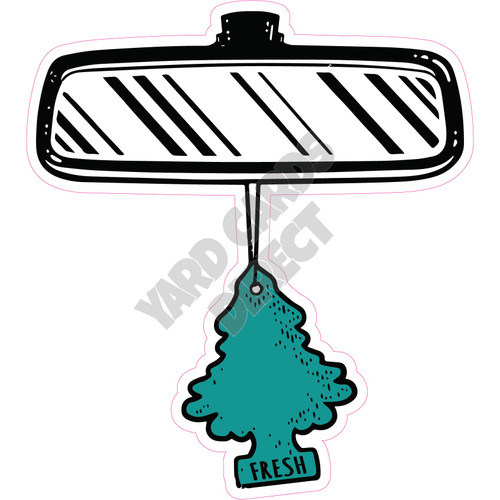 Rear View Mirror - Teal - Style A - Yard Card