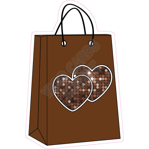 Shopping Bag - Large Sequin Brown - Style A - Yard Card