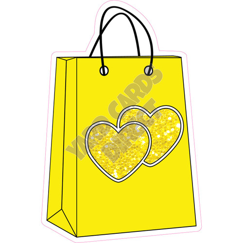 Shopping Bag - Chunky Glitter Yellow - Style A - Yard Card
