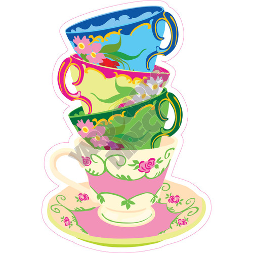 Stacked Tea Cups - Style A - Yard Card