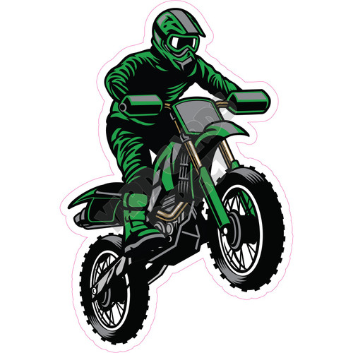 Dirt Bike - Medium Green - Style A - Yard Card