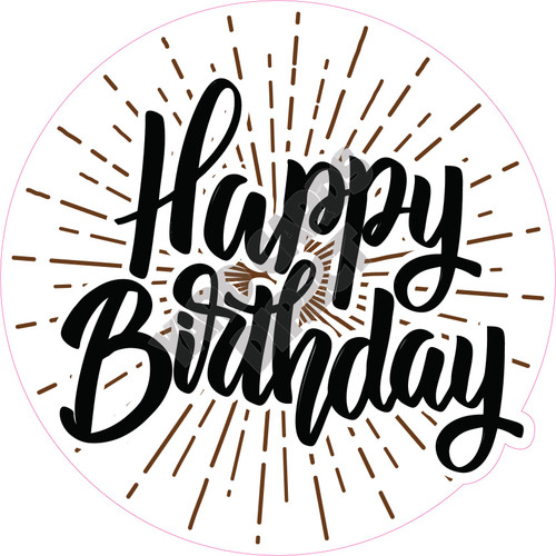 Statement - Happy Birthday - Style B -Solid Brown - Yard Card