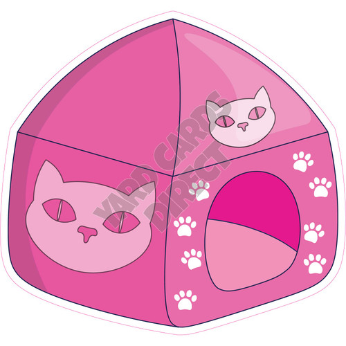 Cat Playpen - Hot Pink - Style A - Yard Card