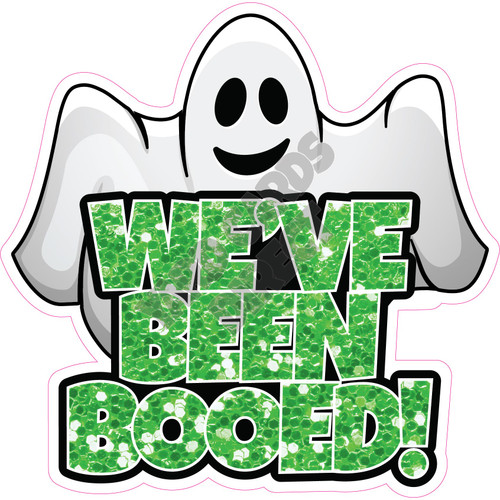 Statement - We've Been Booed! - Chunky Glitter Medium Green - Style A - Yard Card