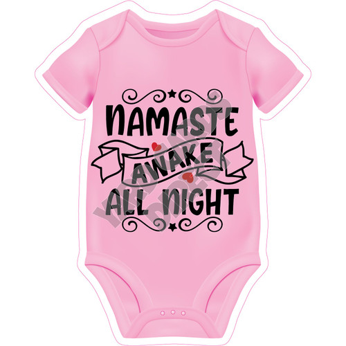 Baby Onesie Statement - Namaste Awake All Night - Style C - Yard Card