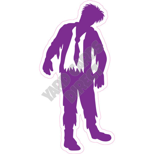 Silhouette - Zombie - Purple - Style A - Yard Card