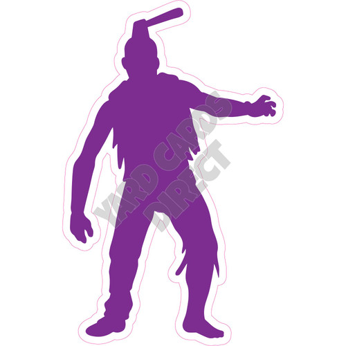 Silhouette - Zombie - Purple - Style D - Yard Card