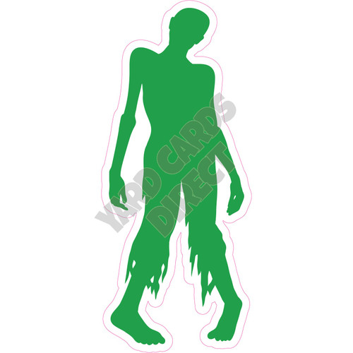 Silhouette - Zombie - Green - Style G - Yard Card