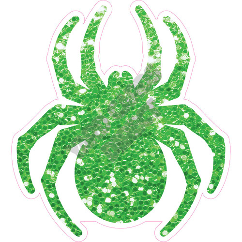 Silhouette - Spider - Chunky Glitter Medium Green - Style A - Yard Card