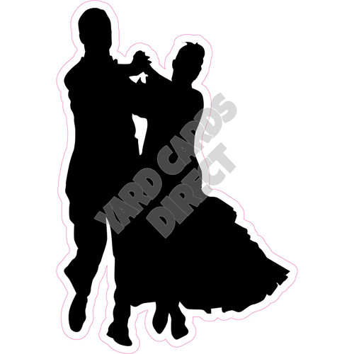 Silhouette - Ballroom Dancers - Style B - Yard Card