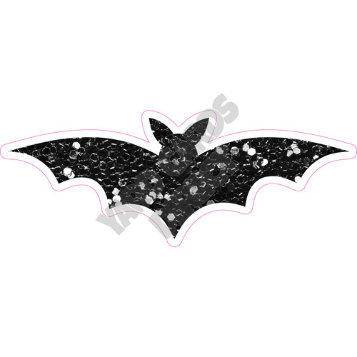 Silhouette - Bat - Chunky Glitter Black - Style A - Yard Card