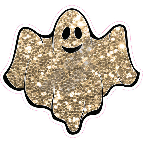 Ghost - Chunky Glitter Old Gold - Style A - Yard Card