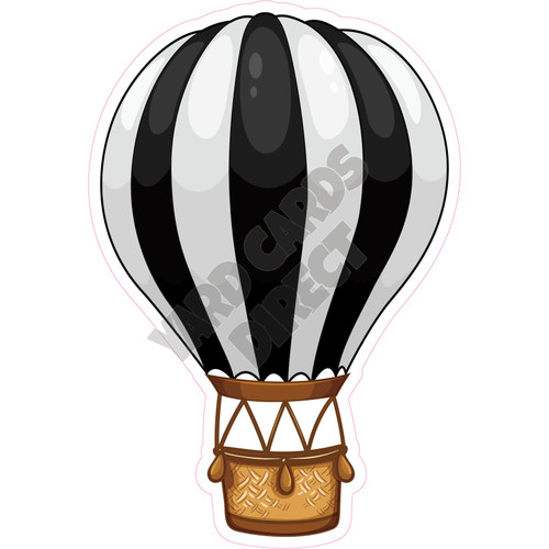 Hot Air Balloon - Solid Black - Style A - Yard Card