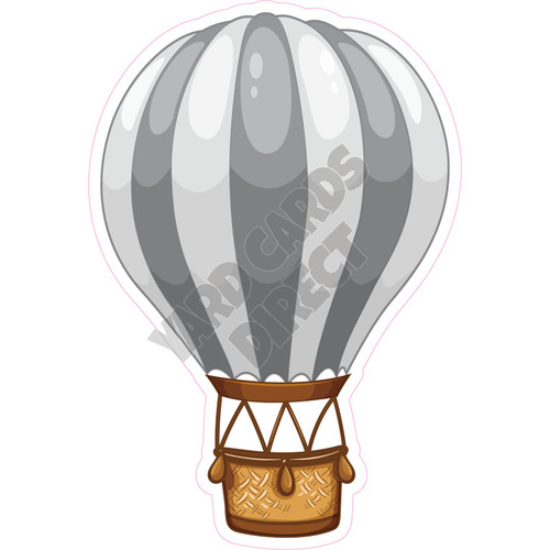 Hot Air Balloon - Solid Silver - Style A - Yard Card