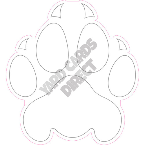 Cat Paw - Solid White - Style A - Yard Card