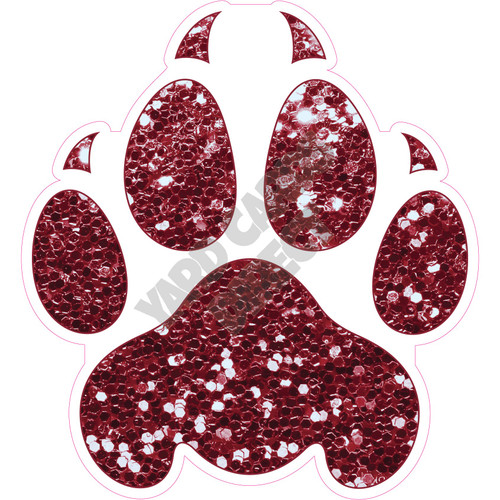 Cat Paw - Chunky Glitter Burgundy - Style A - Yard Card