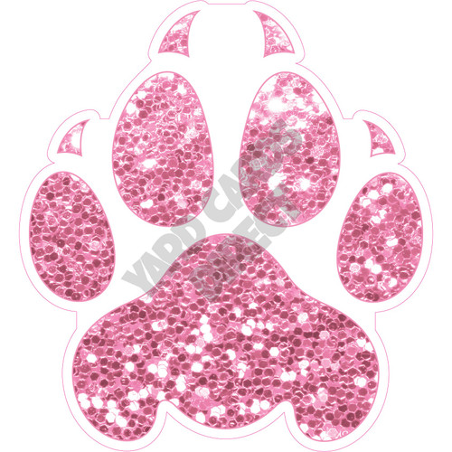 Cat Paw - Chunky Glitter Light Pink - Style A - Yard Card
