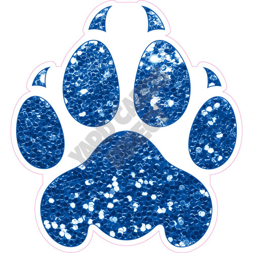 Cat Paw - Chunky Glitter Medium Blue - Style A - Yard Card