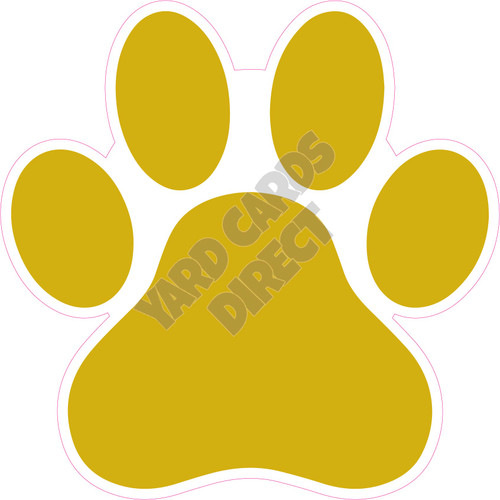 Dog Paw - Solid Yellow Gold - Style A - Yard Card