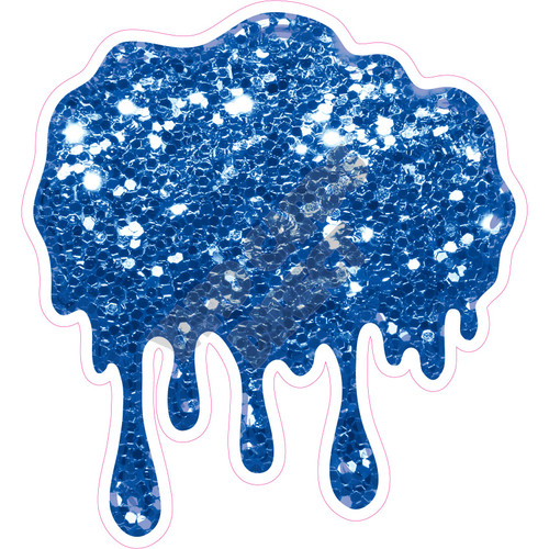 Paint Splash - Chunky Glitter Medium Blue - Style B - Yard Card