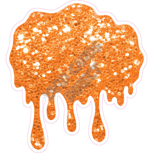 Paint Splash - Chunky Glitter Orange - Style B - Yard Card