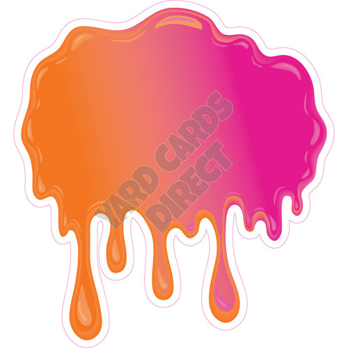 Paint Splash - Solid Hot Pink & Orange - Style B - Yard Card