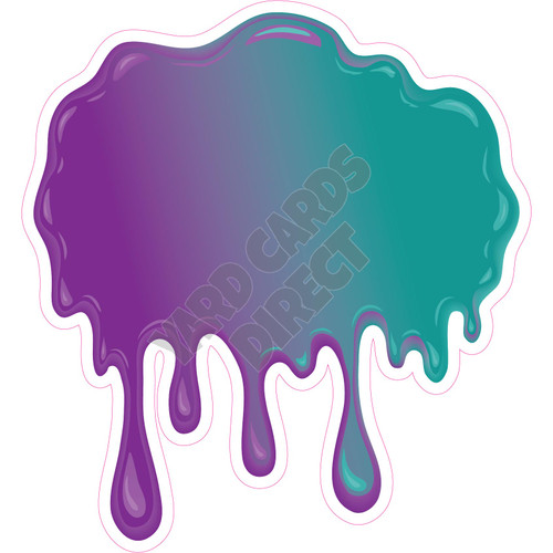 Paint Splash - Solid Purple & Teal - Style B - Yard Card
