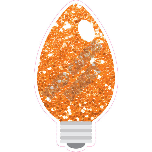 Christmas Lights - Chunky Glitter Orange - Style A - Yard Card