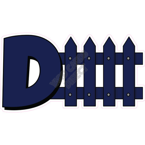 D Fence - Solid Dark Blue - Style A - Yard Card