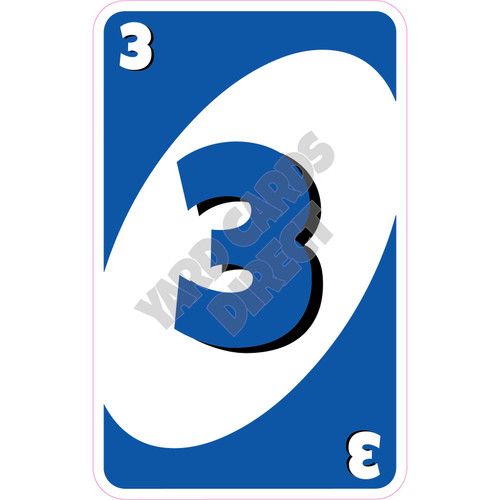 Playing Cards - 3 - Medium Blue - Style A - Yard Card