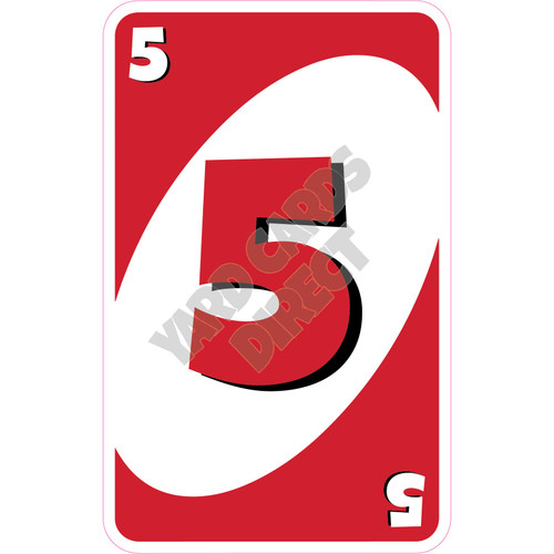 Playing Cards - 5 - Red - Style A - Yard Card