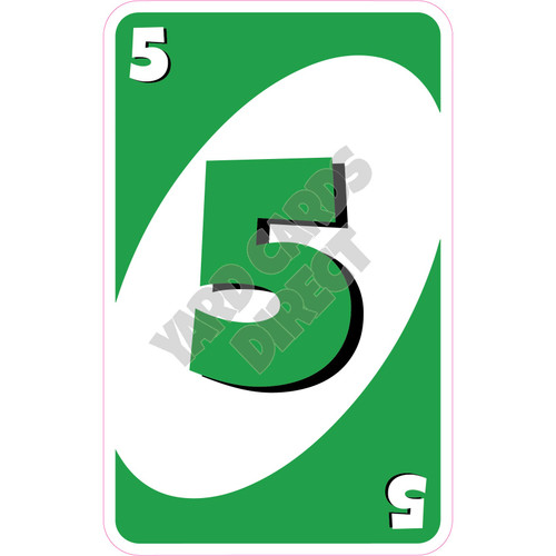 Playing Cards - 5 - Medium Green - Style A - Yard Card