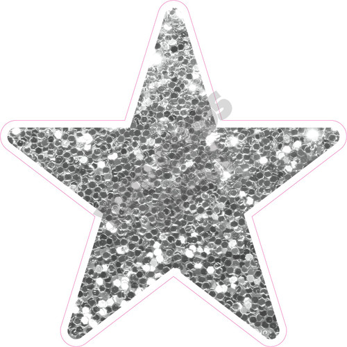 Star - Style B - Chunky Glitter Silver - Yard Card