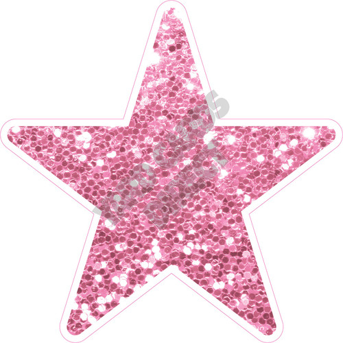 Star - Style B - Chunky Glitter Hot Pink - Yard Card - Yard Cards Direct,  LLC