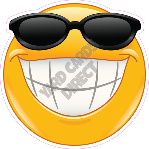 Sunglass Smile Emoji - Style A - Yard Card