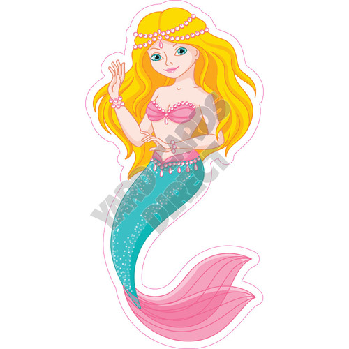 Light Skin Mermaid Teal Dress - Style A - Yard Card