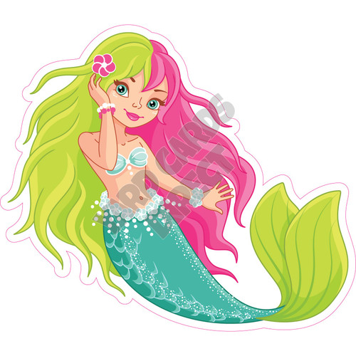 Light Skin Mermaid Two Tone Hair - Style A - Yard Card